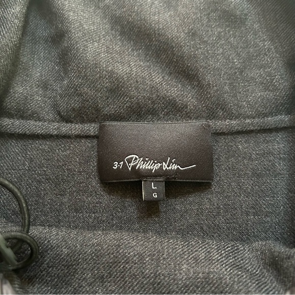 3.1 Phillip Lin ~Men’s Mock Neck Dark Gray Wool Oversized Pullover Jumper Tunic - Picture 3 of 15